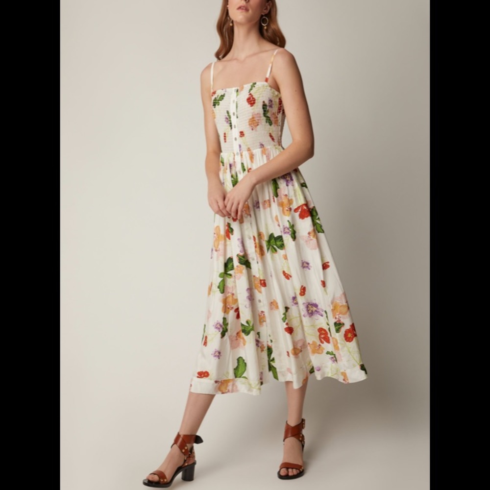 Verandah smocked silky dress moda operandi size small NWT Matchesfashion - Picture 2 of 7